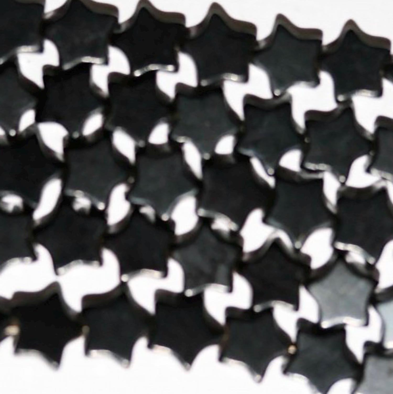 Perles étoiles lisses en lignite naturelle St. Jet, 15 pouces, 6 mm - Fil de 40 cm