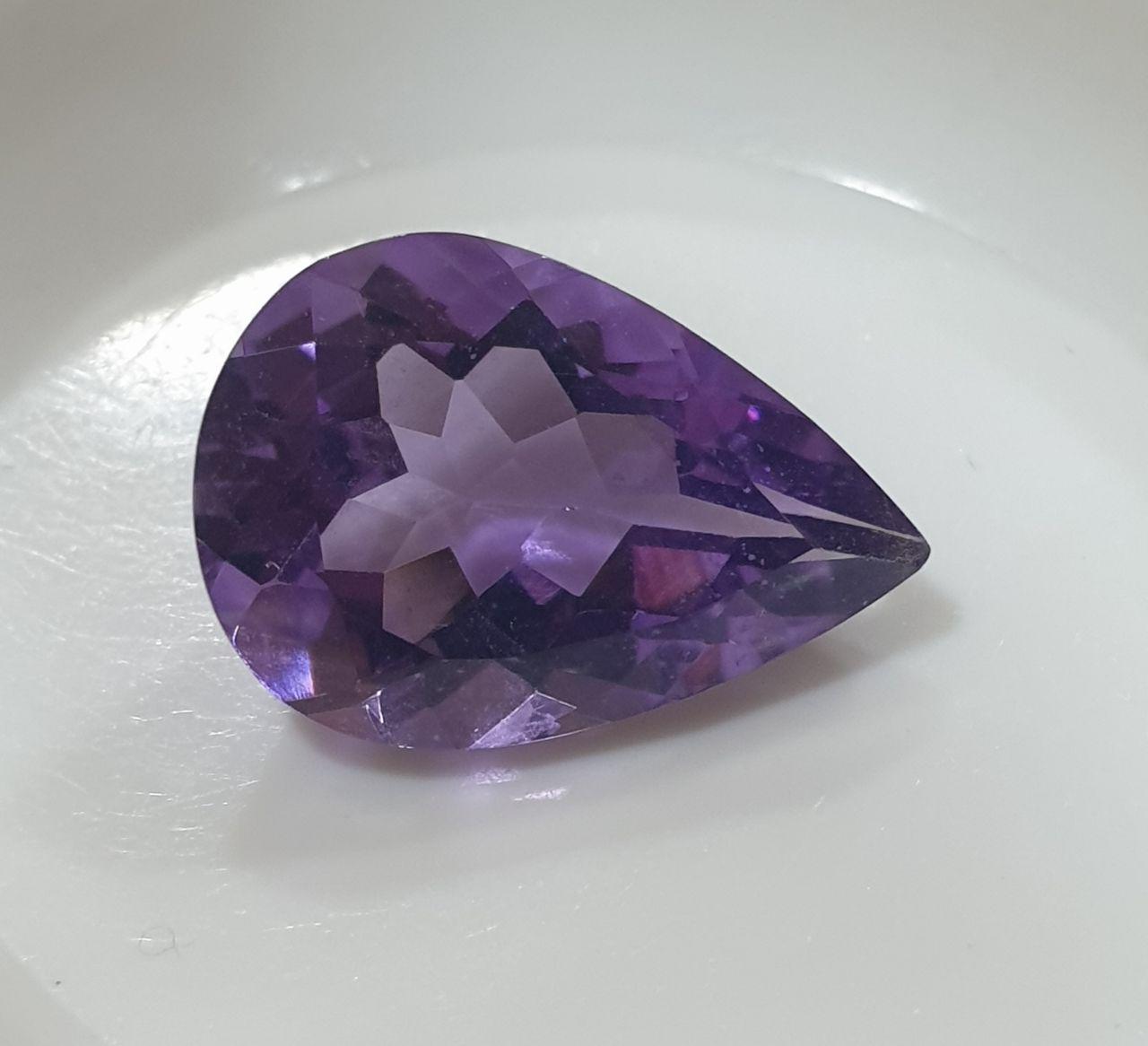 Amatista africana natural sin tratar, color morado oscuro, talla pera facetada, 14,5 x 10 mm, 4 ct - Suministros de joyería DIY