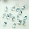 Lote Gota Facetada Aguamarina 5x3mm.- (15 Piezas)- Artículo: 370LO- Gemas al por Mayor Piedra Cortada de Primera Calidad