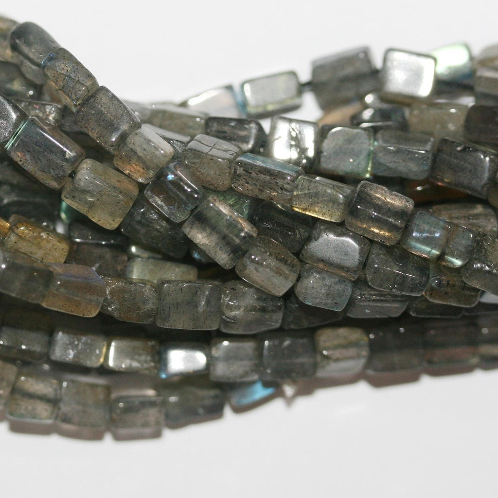 14" St Labradorite Smooth Brick Prism Beads  5x4mm.Approx.-Strand 36mm.