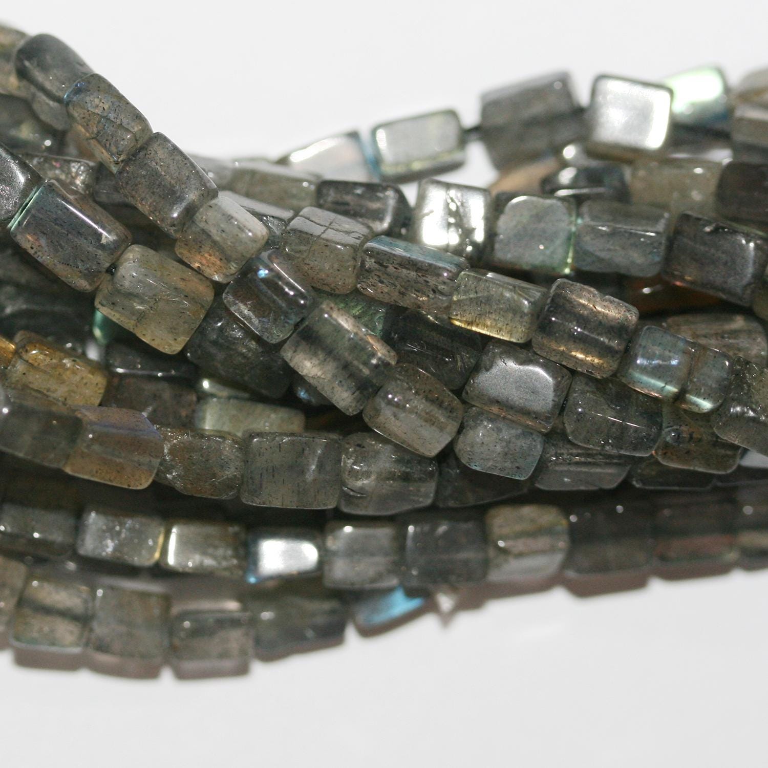 14" St Labradorite Smooth Brick Prism Beads  5x4mm.Approx.-Strand 36mm.