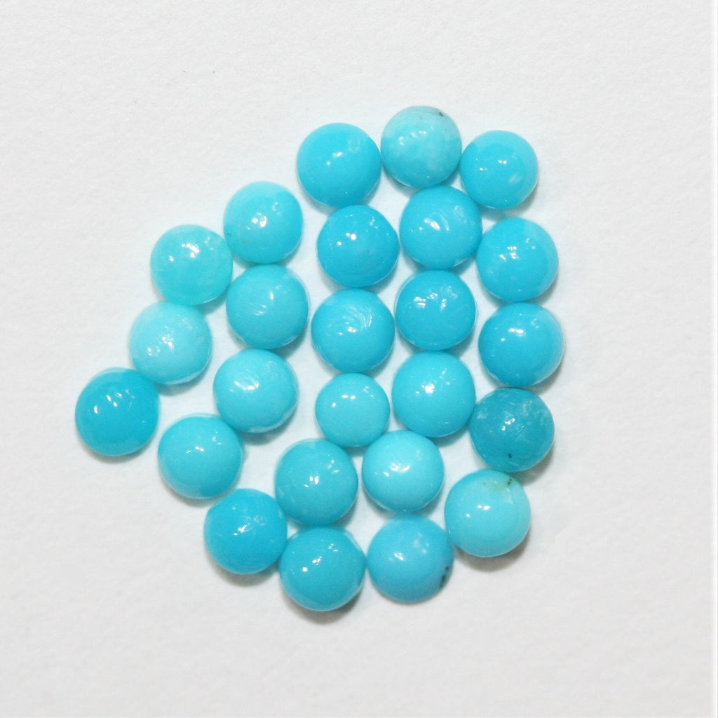 Turquoise Smooth Round Cabochons Lot 2mm.- 25 Pieces