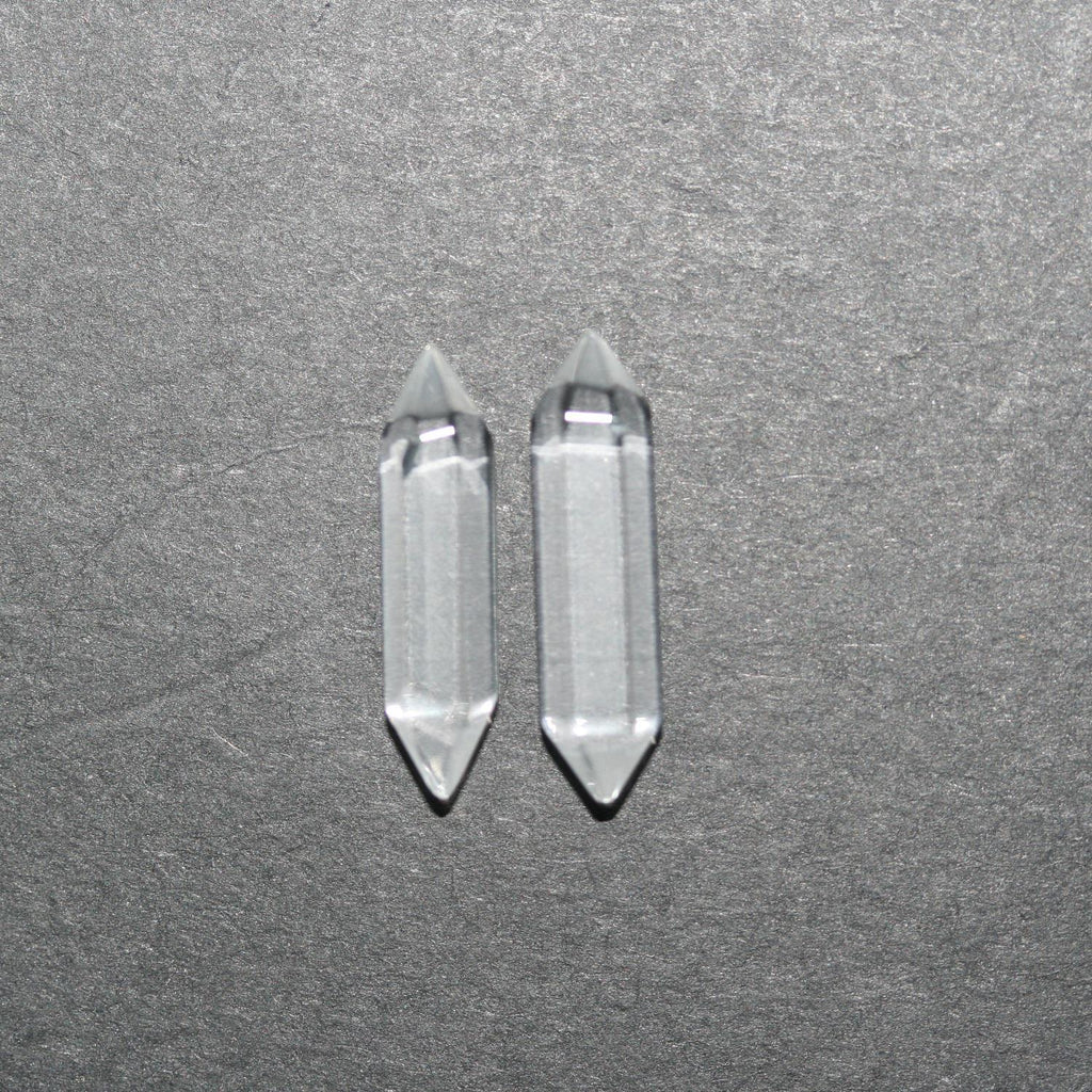 Colgante de Cristal de Roca Punta Facetada Sin Taladro (1 Par) 17x4mm.- Ref.14821