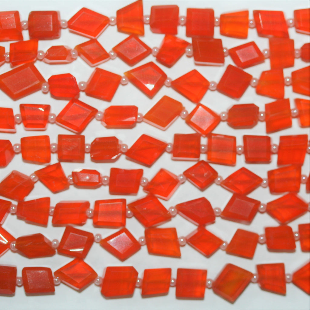 14" St Carnelian Faceted Nugget 8x6mm.Approx.-Strand 35cm.