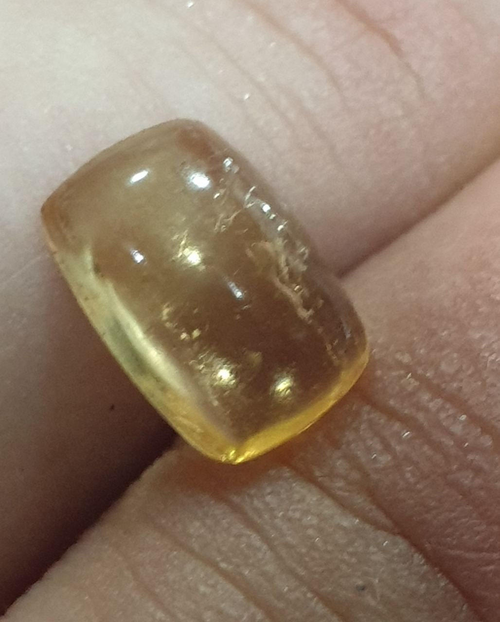 Imperial Topaz Cushion  Cabochon From Brazil 10x6.5mm 2.2ct- Rare Gemstones- Top Quality- One Of A Kind