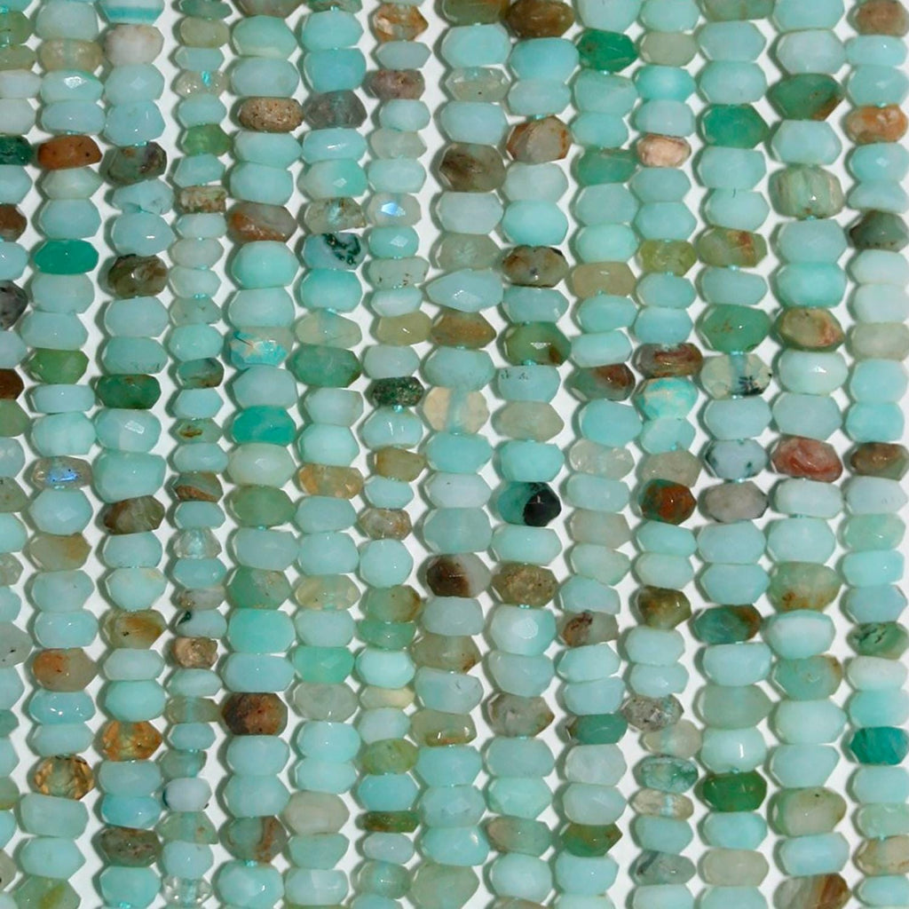 13" St Peruvian Opal Faceted Rondelle Beads 3x2mm-.Approx.-Strand 33cm
