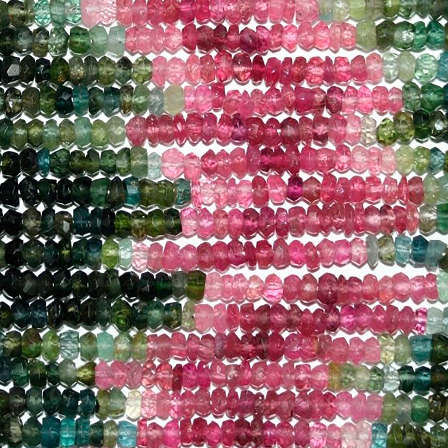 13" St Tourmaline Faceted Rondelle 3x1.5mm.-Strand 33cm.