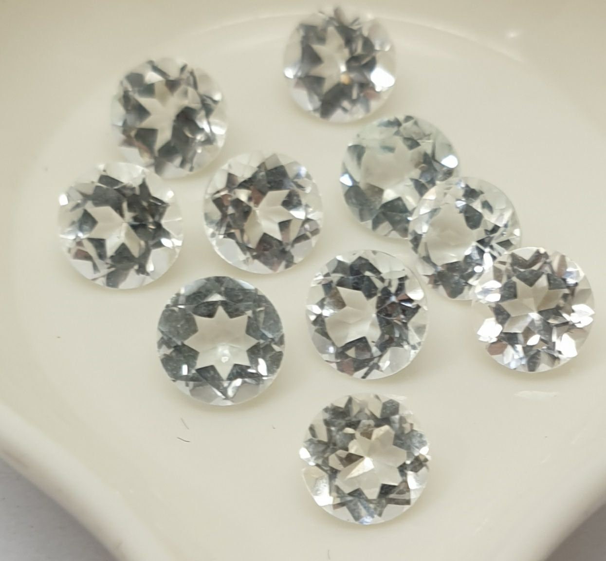AAA White Topaz Faceted Round Brilliant Cut 5mm  Cut Stones And Cabochons Supplier