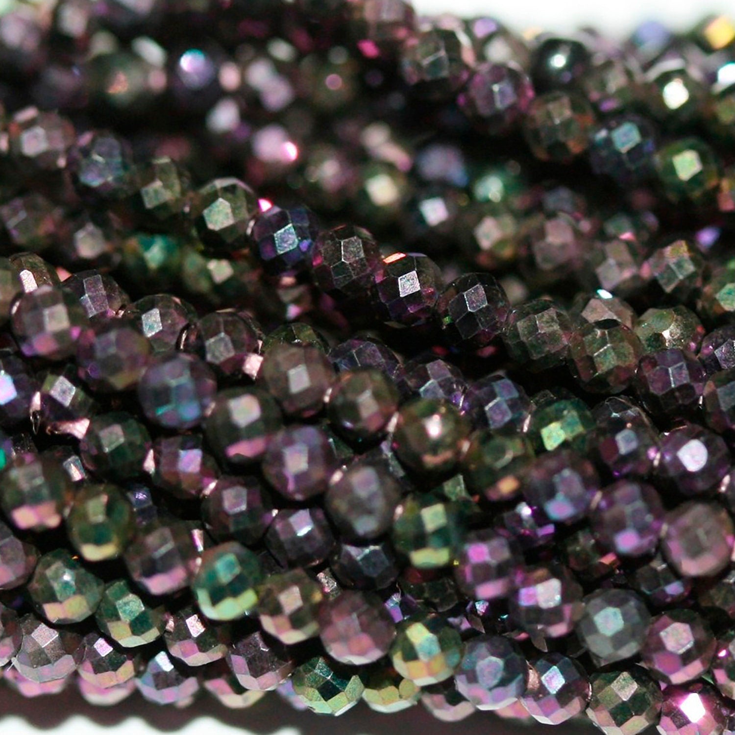 13" St Pink Spinel Faceted Round Beads 2mm.-Strand 33cm