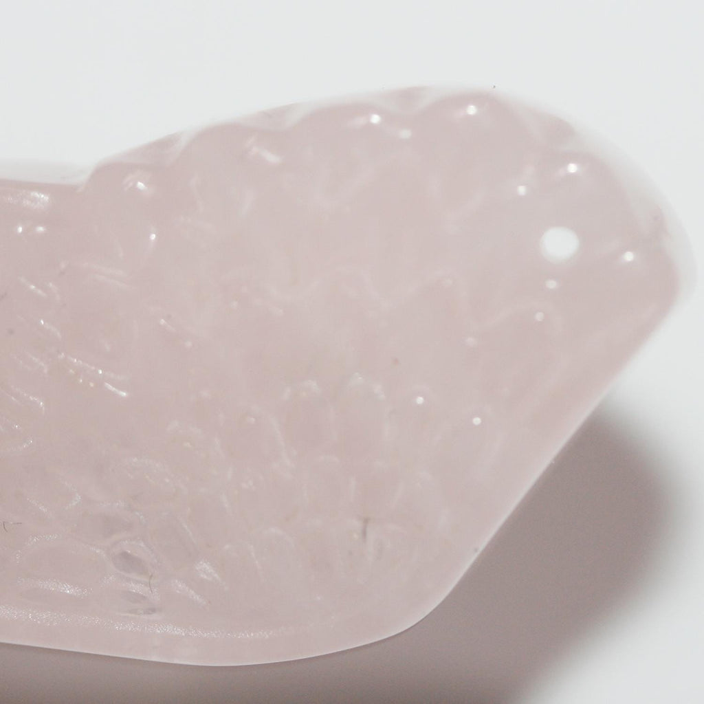 Pendentif aile en quartz rose 58x20mm