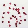 Lot de rubis ronds à facettes de 2 mm - Lot de 2 carats
