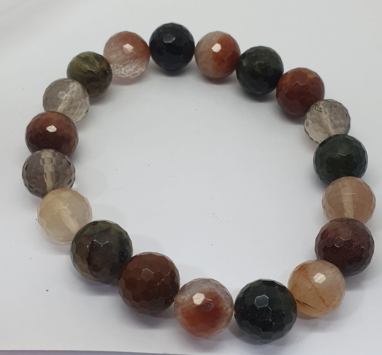 Pulsera elástica de cuarzo rutilado con cuentas redondas de 12 mm - Proveedor de joyas - Poder curativo - Brasil