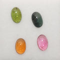 Tourmaline Lot Oval Cabochons 6x4mm.-(4pcs)  -Gemstone Parcels-Loose Stones Wholesale Price