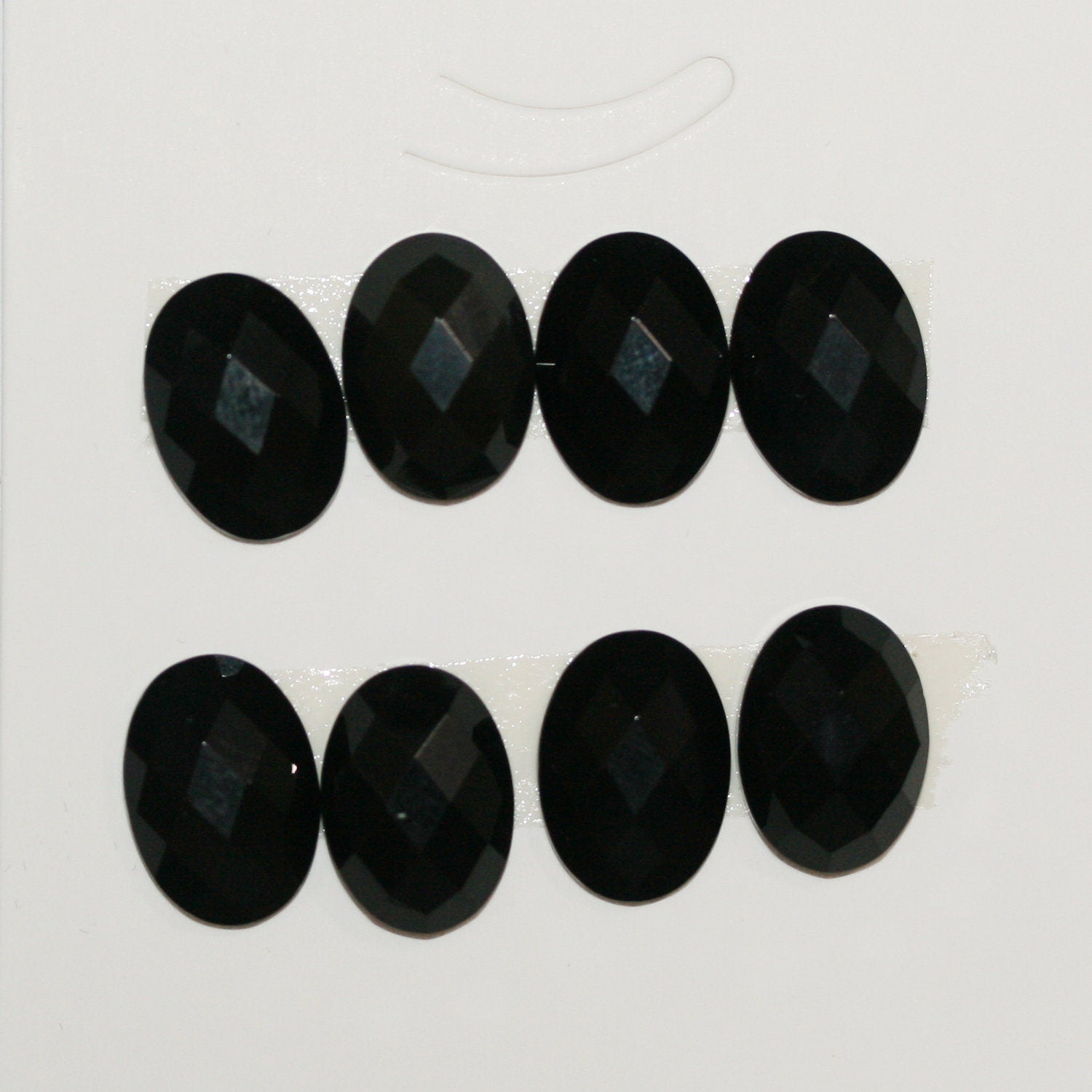 Lote de 8 cabujones facetados ovalados de ónix de 14 x 10 mm (8 unidades)