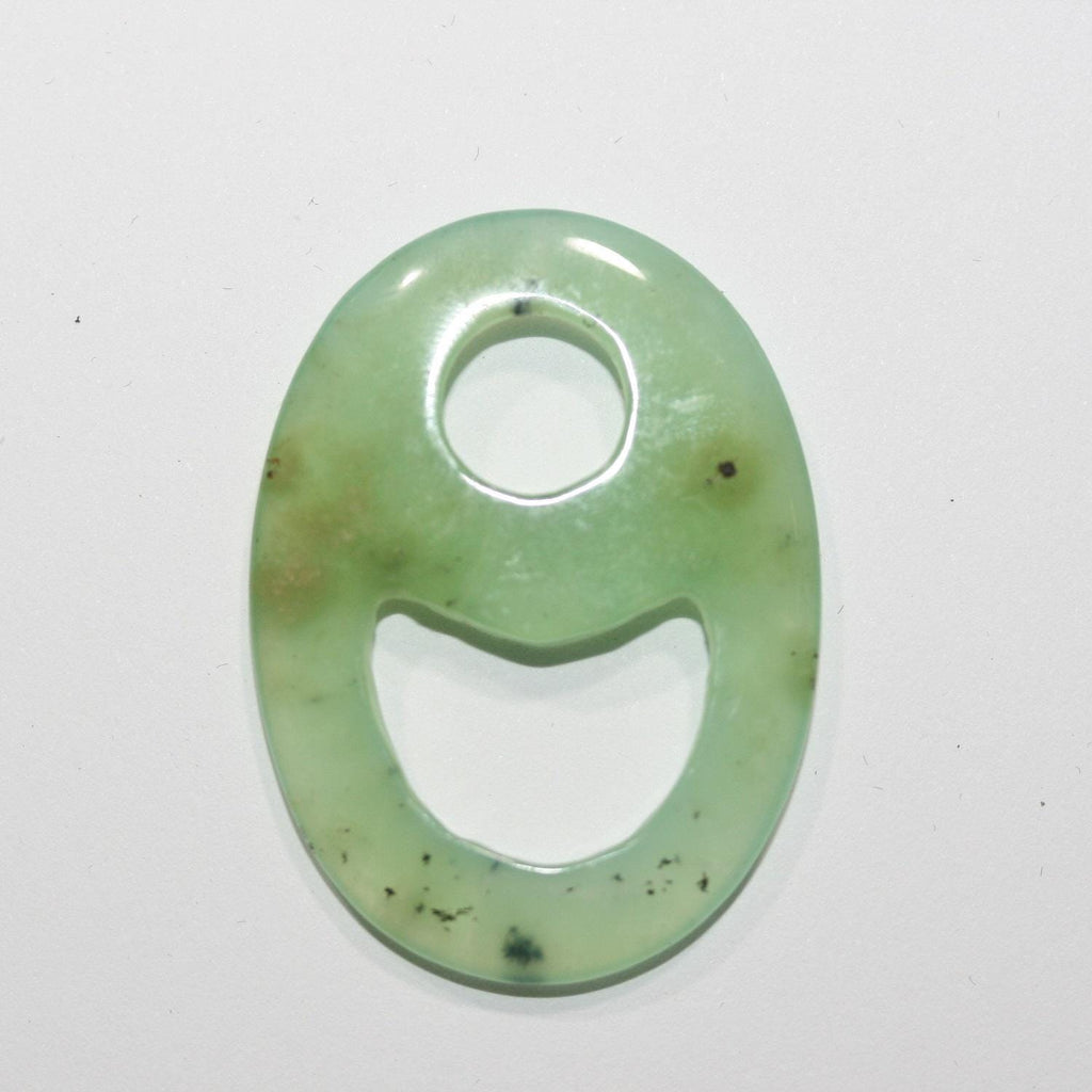 Pendentif ovale lisse en chrysoprase 34 x 25 mm - Réf. 14799