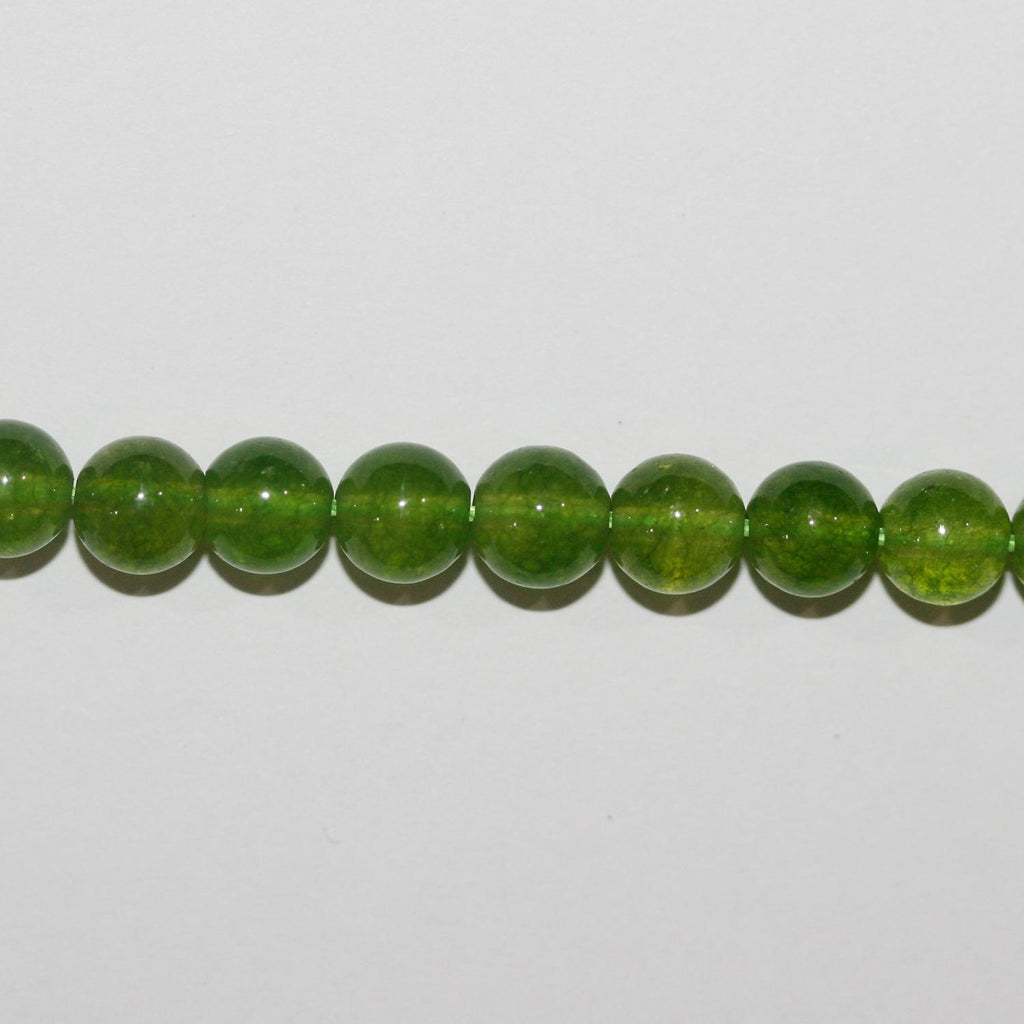 Perles rondes lisses en quartz vert St, 6 mm, 40 cm (16 pouces) de long.