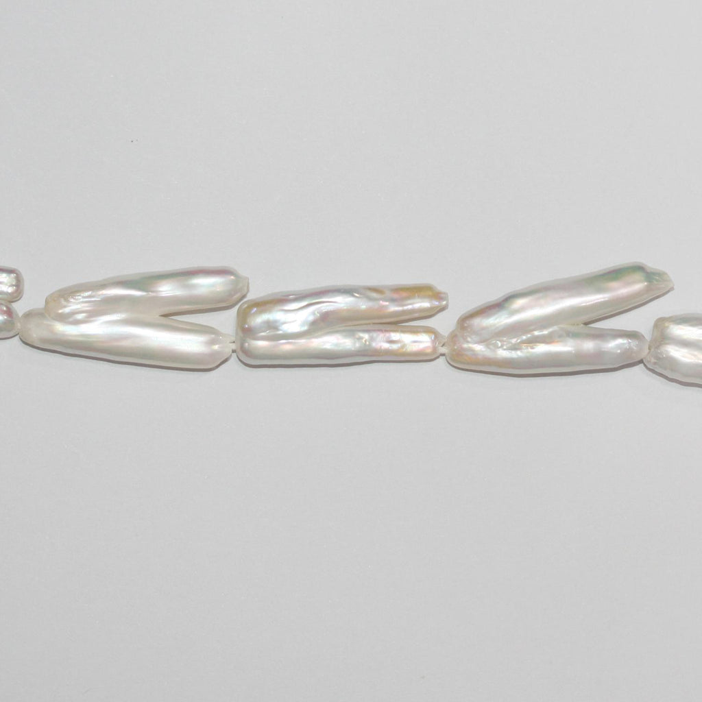 Perles de culture d'eau douce doubles Biwa, 16 pouces (environ 40 cm), 26 x 10 mm. Collier de 40 cm environ. Perles naturelles à prix de gros.