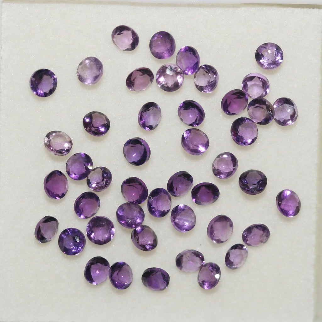 Lote de 20 Piezas Amatista Redonda Facetada 3mm (20uds).- Ref: 167LO