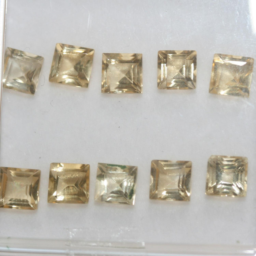 10Pcs. Lot Faceted Square Citrine 5mm (10 pcs) - Ref. 653LO