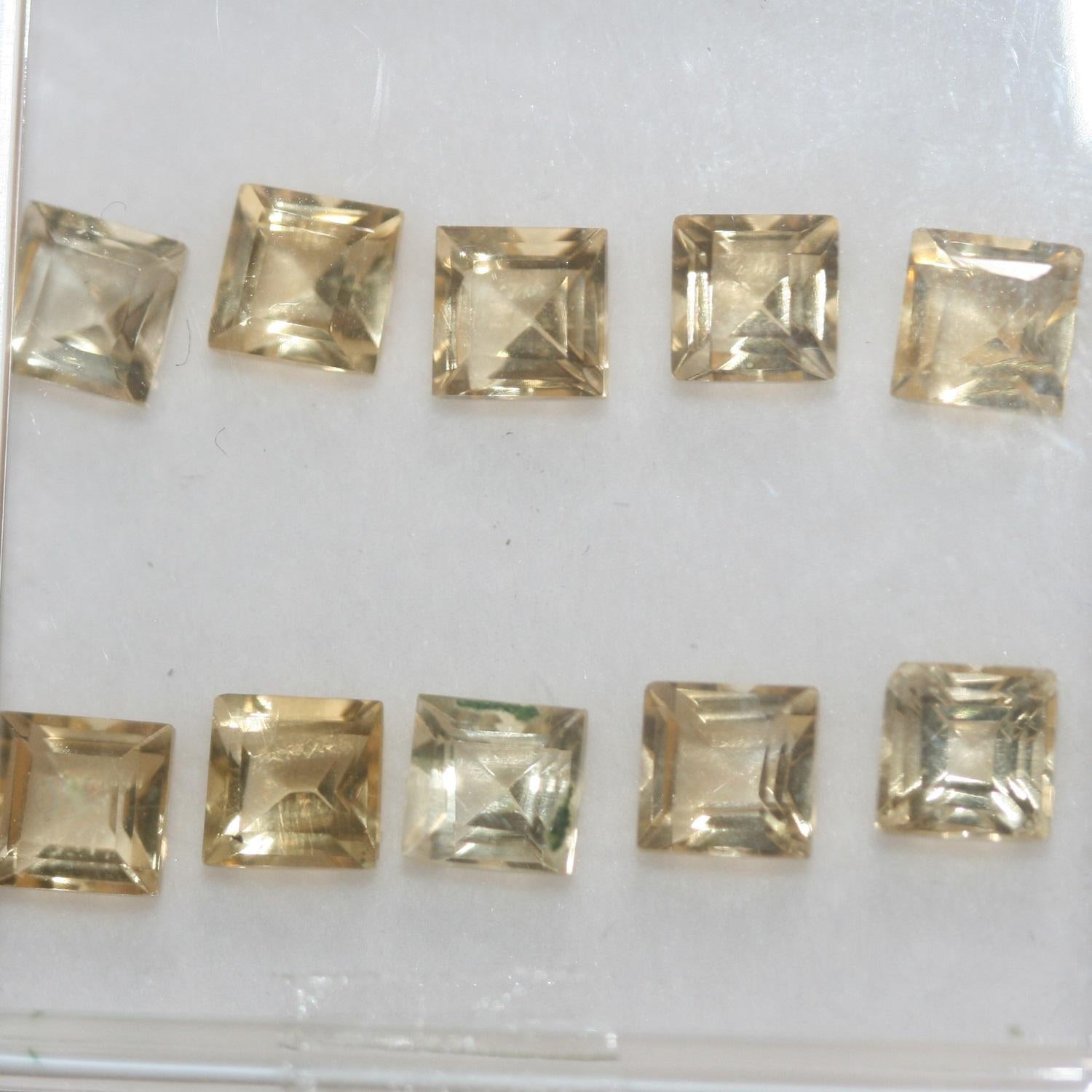 10Pcs. Lot Faceted Square Citrine 5mm (10 pcs) - Ref. 653LO