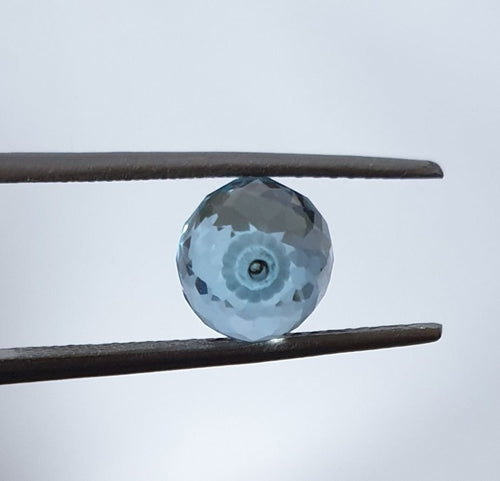 1 Pair AAA Half Drilled Sky Blue Topaz Briolette Cut Drop 10x7mm- DIY Supplies- Gemstones- Natural Gems- Genuine