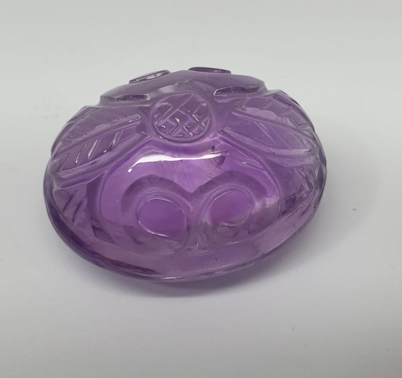 Carving Natural Amethyst Cabochon Carved Flower 36.69ct 23.12x18mm- Natural Gemstone