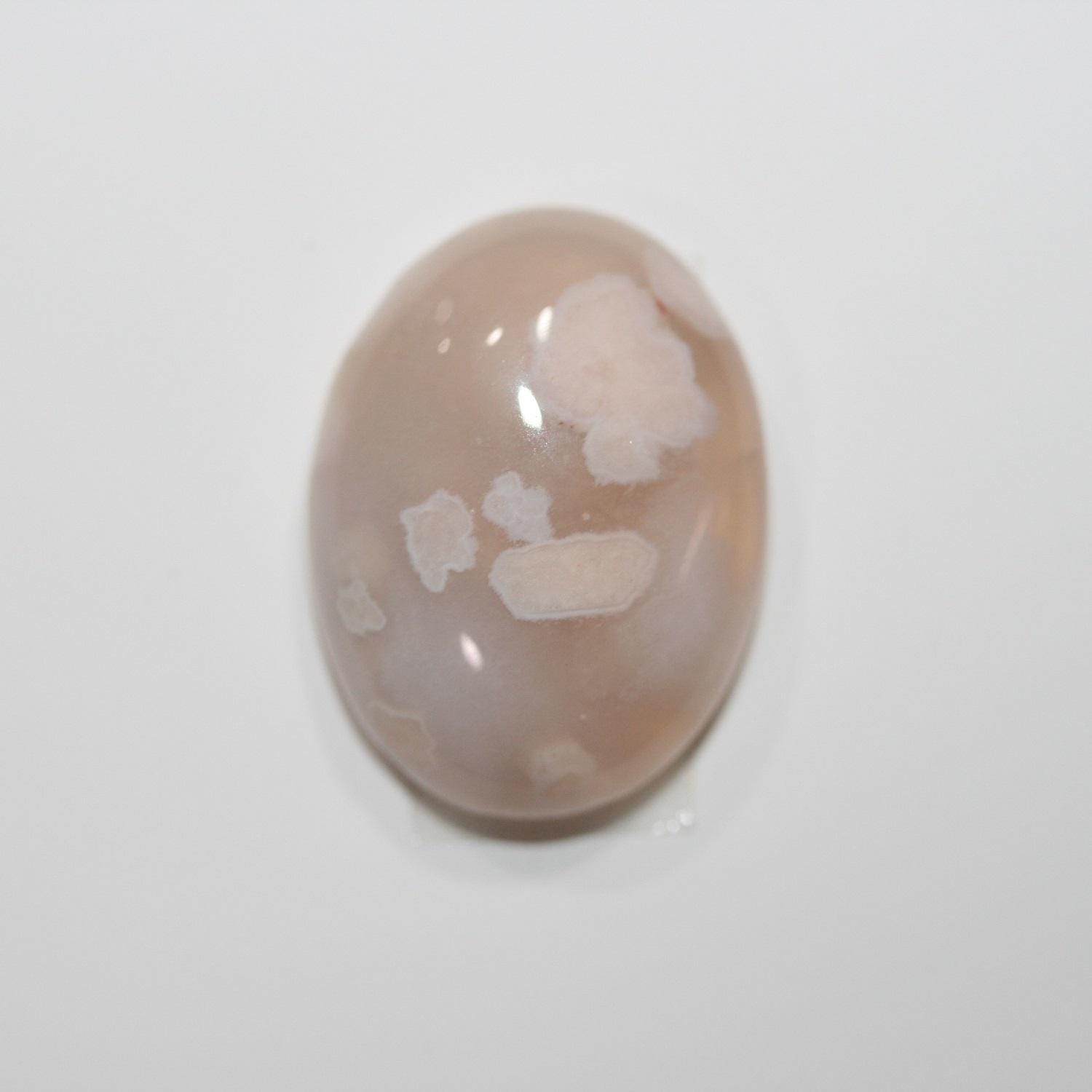 Agate Flower Oval Smooth Cabochon 20X15mm (4 pcs).