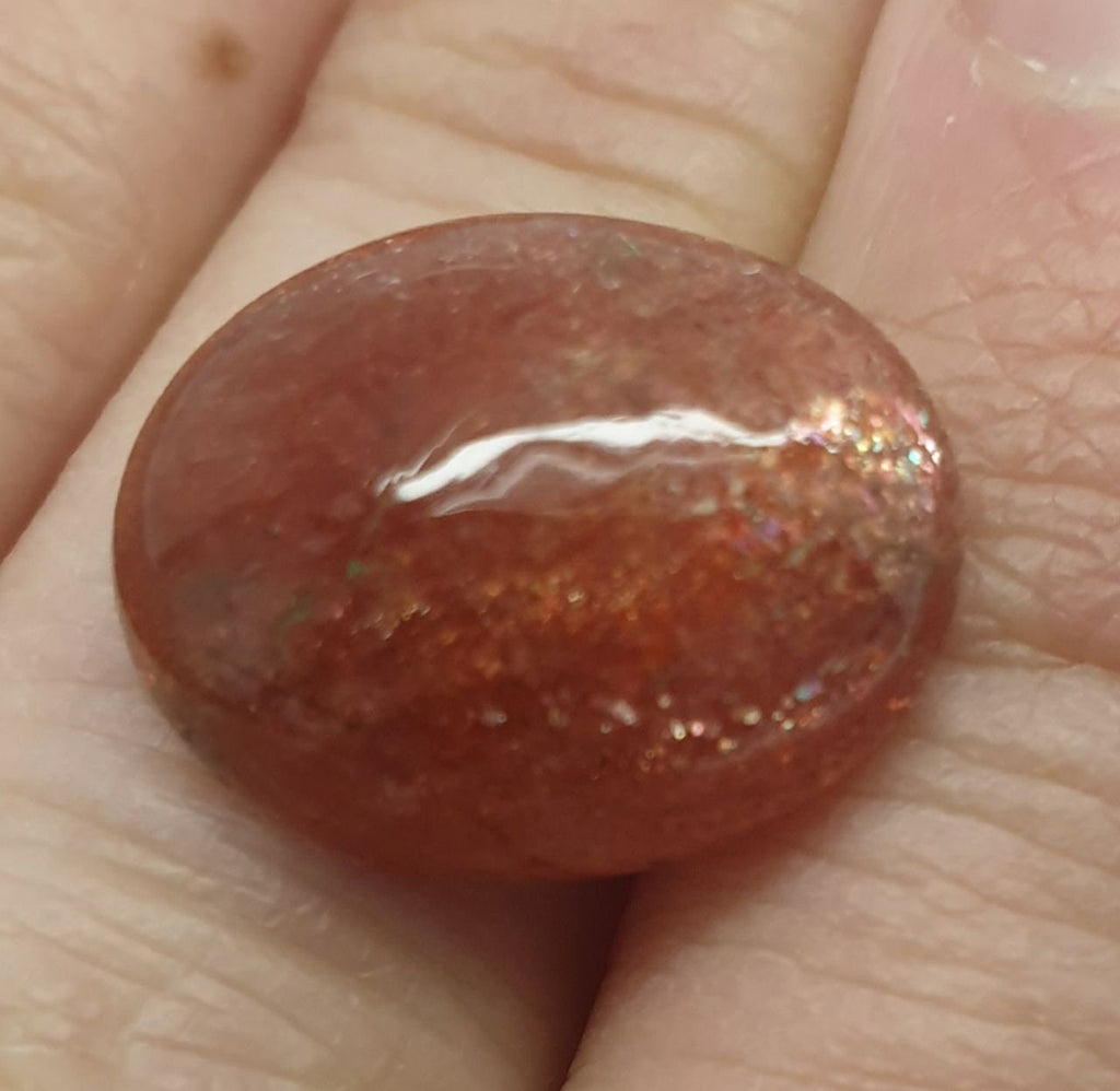 Natural Sunstone Cabochon 18x14mm  15.36ct  Top Quality Designer Piece