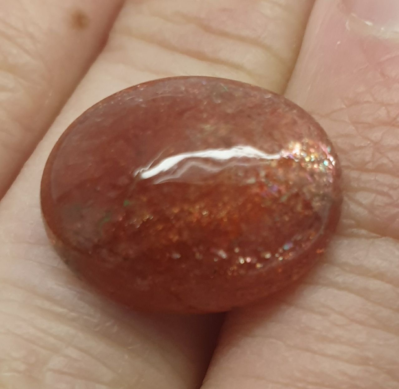 Natural Sunstone Cabochon 18x14mm  15.36ct  Top Quality Designer Piece