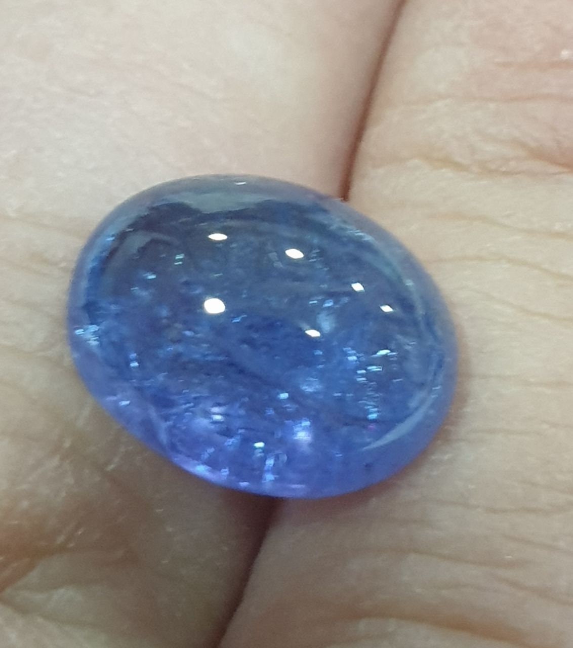 Tanzanite Oval Cabochon 12.5x10mm.-(7ct)-Natural Tanzanite From Tanzania
