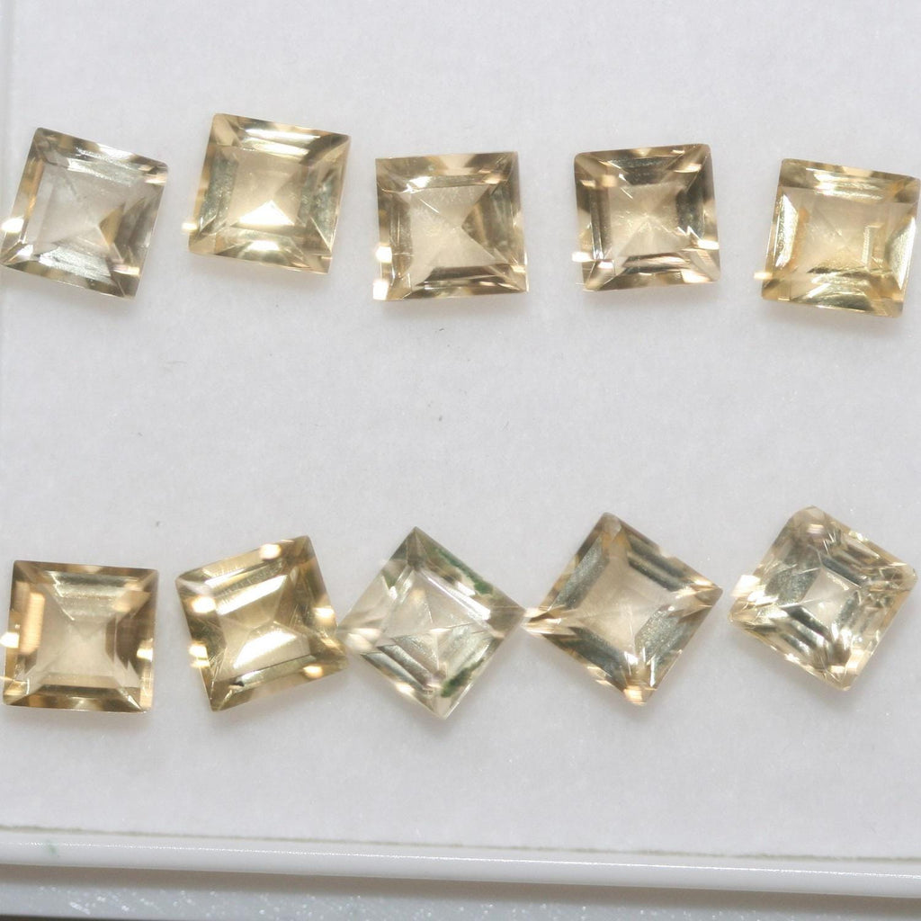 10Pcs. Lot Faceted Square Citrine 5mm (10 pcs) - Ref. 653LO