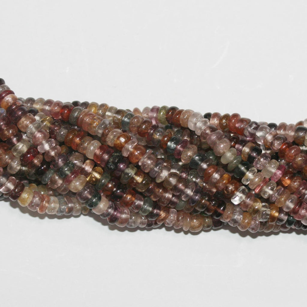 13" St Multicolor Spinel Smooth Rondelle Beads 4x2mm.Approx.-Strand 33cm.