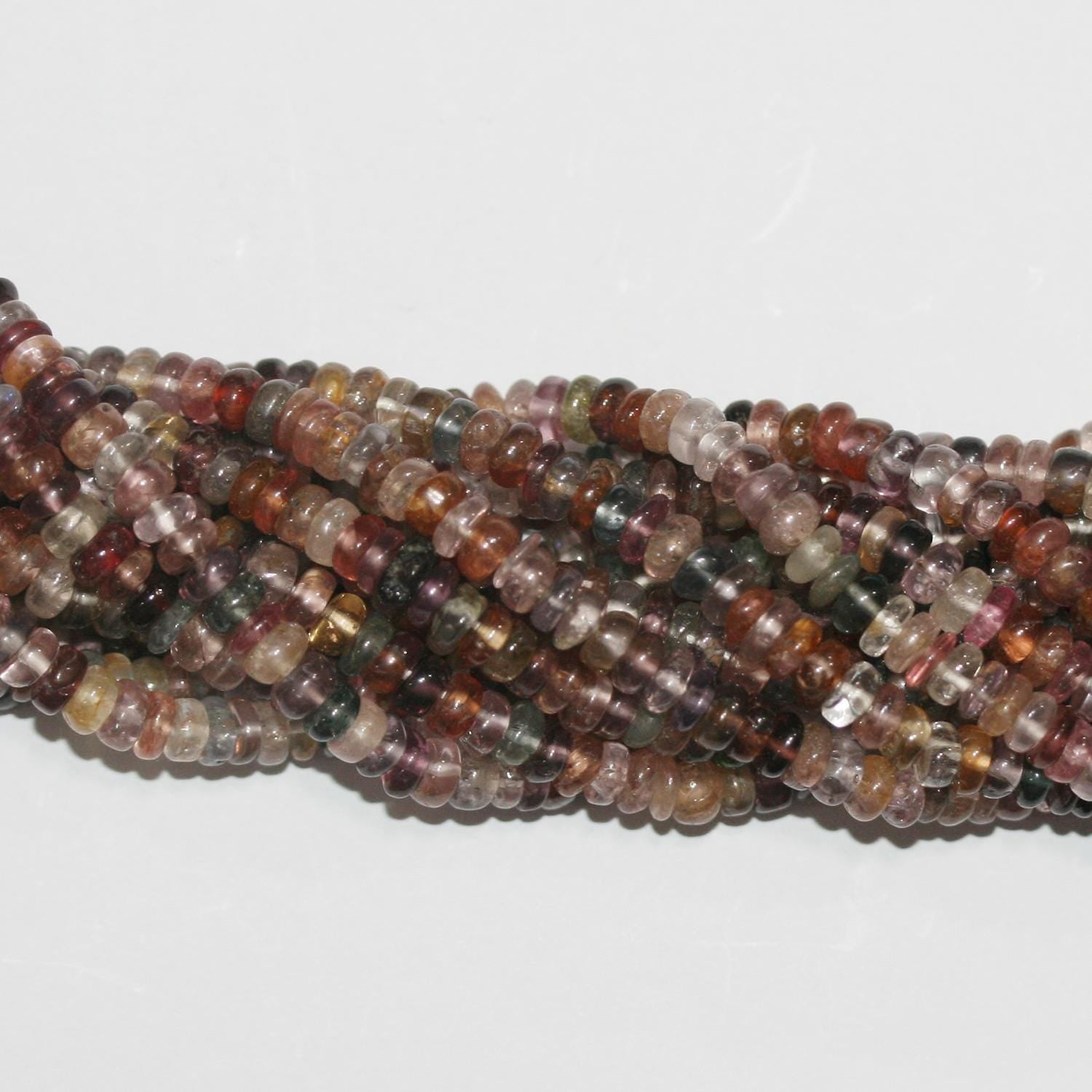 13" St Multicolor Spinel Smooth Rondelle Beads 4x2mm.Approx.-Strand 33cm.