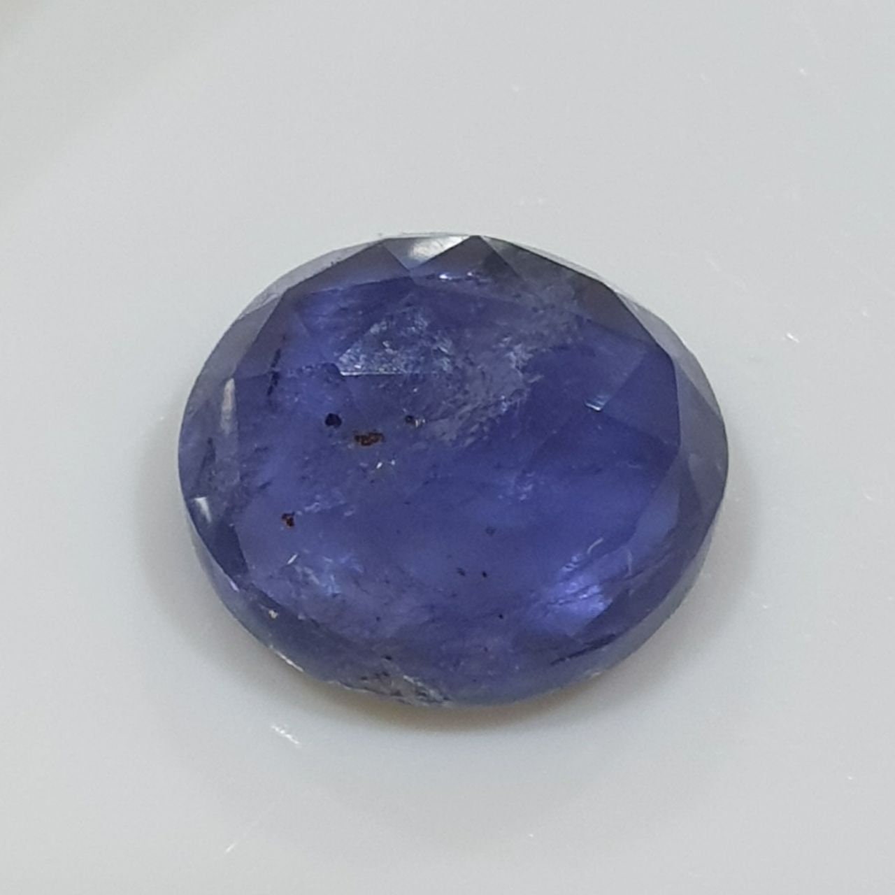 Iolite Cordierite Round Flat Faceted  Cabochon Gems  8mm Untreated Gemstone  Blue Color - Natural Blue Stone- Gemology