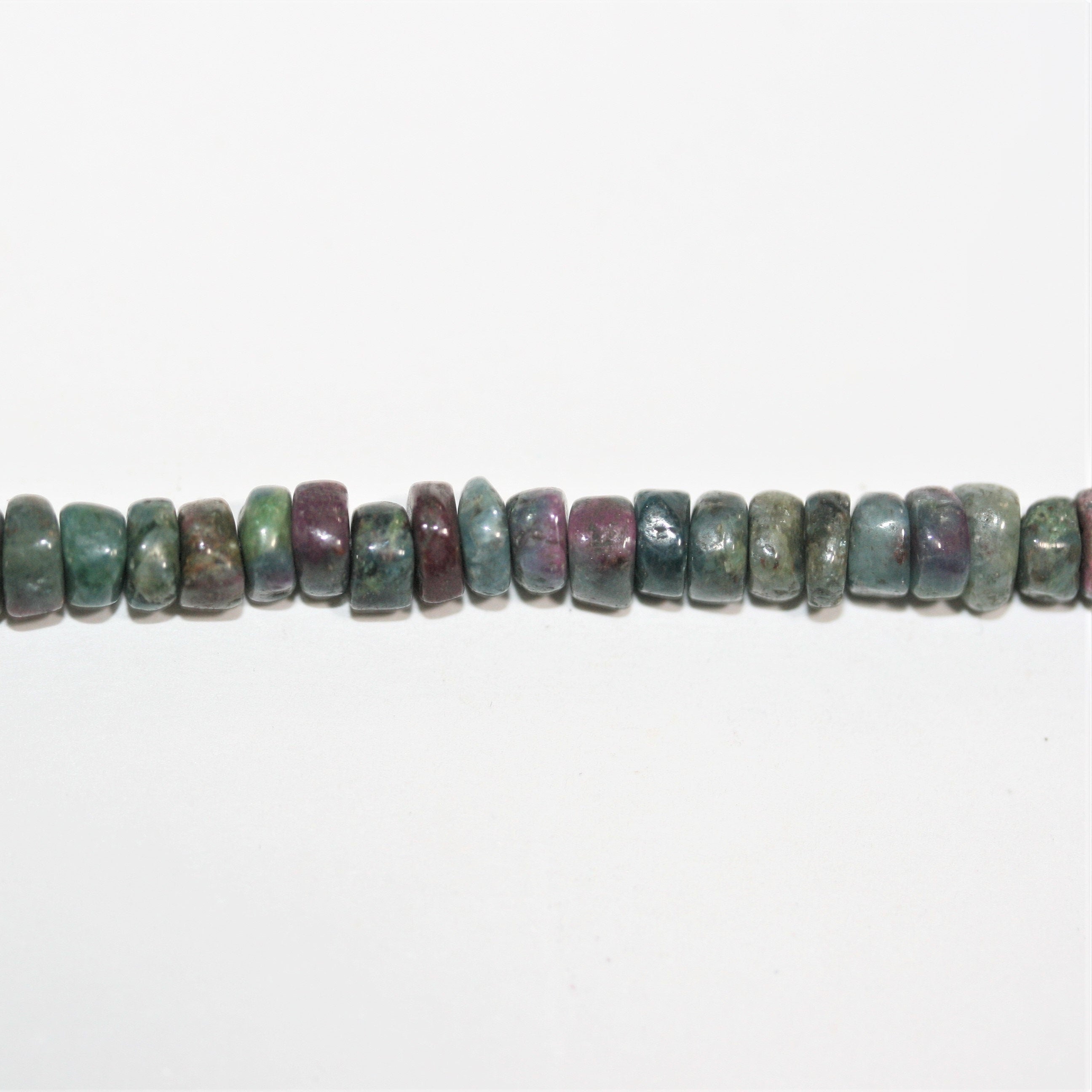 13" St Ruby Zoisite Irregular Smooth Disc Beads 4x2mm. Approx.- Strand 33cm.
