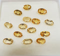 Lote de piedras preciosas de citrino amarillo facetado ovalado de 5 x 3 mm. Piedras preciosas naturales talladas.
