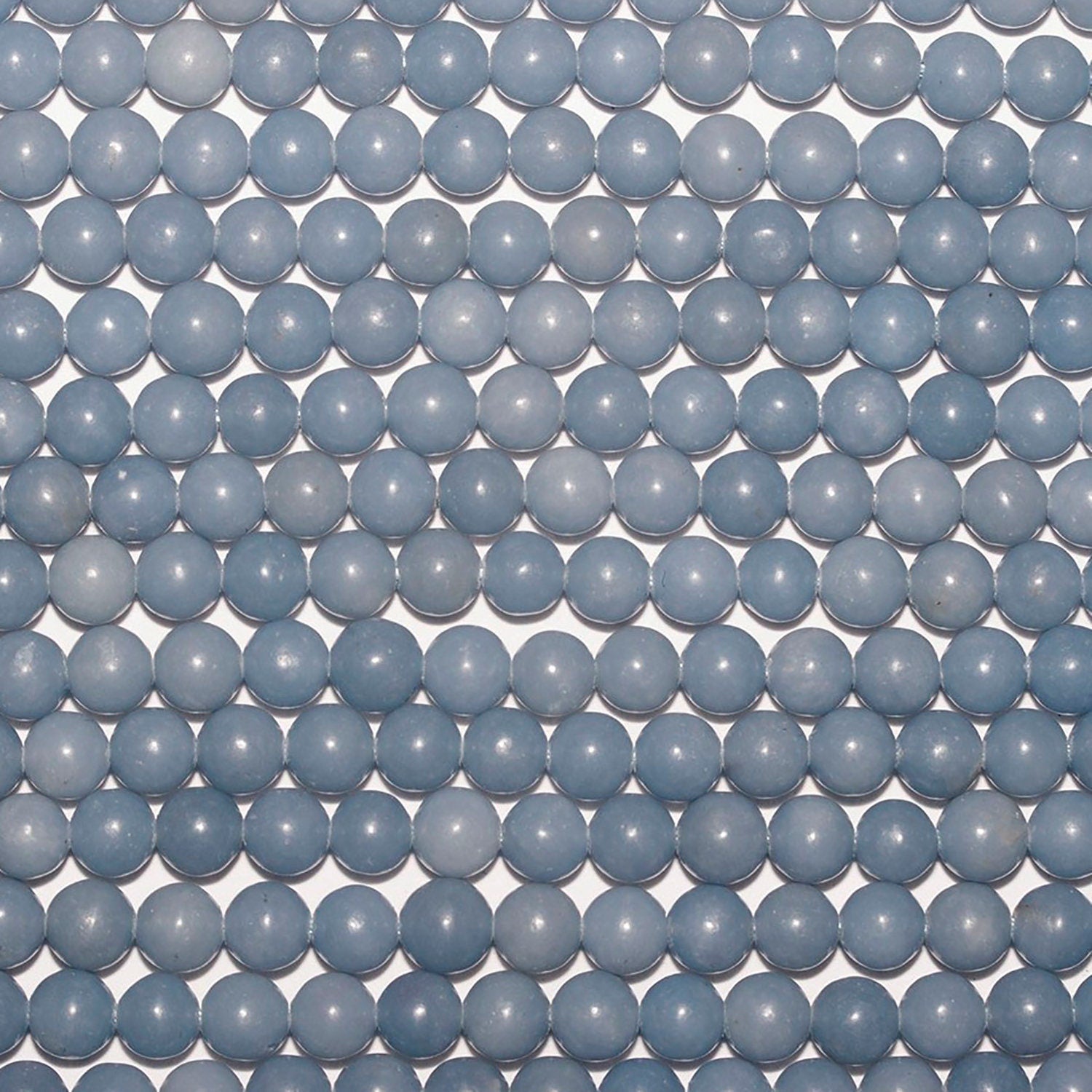 Cuentas redondas lisas de Santa Angelita de 40 cm y 6 mm. Tira de 40 cm.