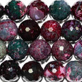 Cuentas redondas facetadas de ágata púrpura-verde de 16 mm