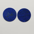 Lote de 2 cabujones redondos de disco plano de lapislázuli de 20 mm. (2 piezas).