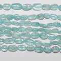 13" St. Aquamarine Smooth Oval Beads 7x5mm. Approx.- Strand 34cm.