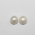 1 Pair High Cultured Button Pearl 8.5-9mm.-Approx.-Half Drill. Button Natural  Pearl-Price Per 1 Pair- Pearl Earring