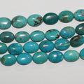 16" Cuentas Ovaladas Lisas Turquesa 15x11mm.aprox.- Hilo 40cm.