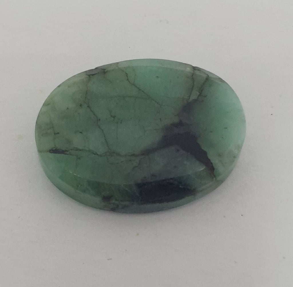 Rare Emerald Slice Flat Oval  Natural Cabochon  18x13.6x3.8mm.(9.5ct.).Natural From Brazil Mined