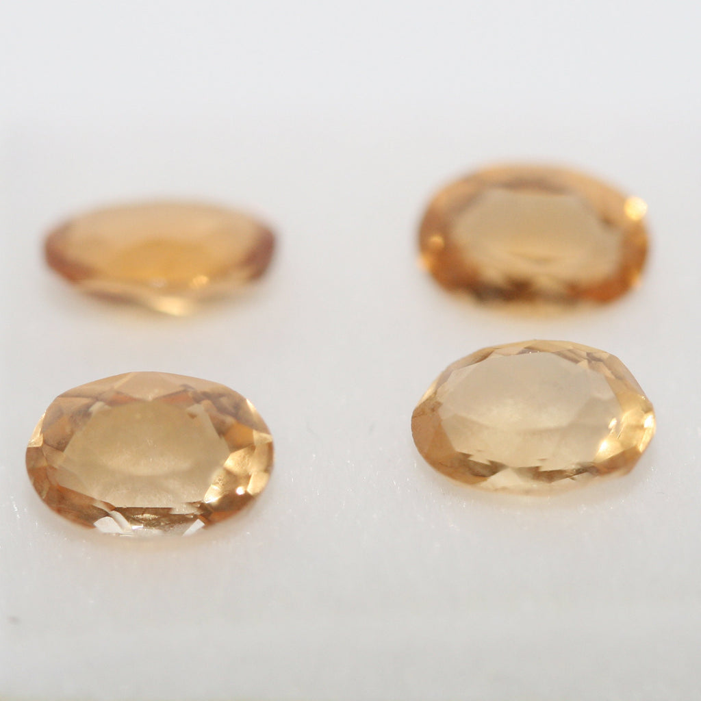 Lote de citrino facetado ovalado de 7 x 5 mm (4 piezas) - Paquetes de piedras preciosas - Piedras sueltas al por mayor
