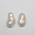 1 Pair High Cultured Barroque Pearl 24x16mm.Approx.-Without Drill. Round Natural  Pearl-Price Per 1 Pair