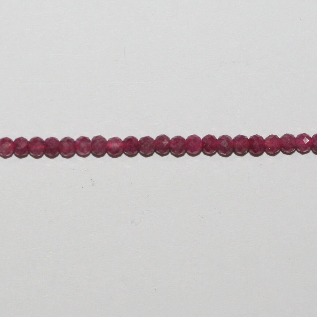Perles rondelles à facettes St Ruby 15" 3x2,5mm.-Rig 39cm.