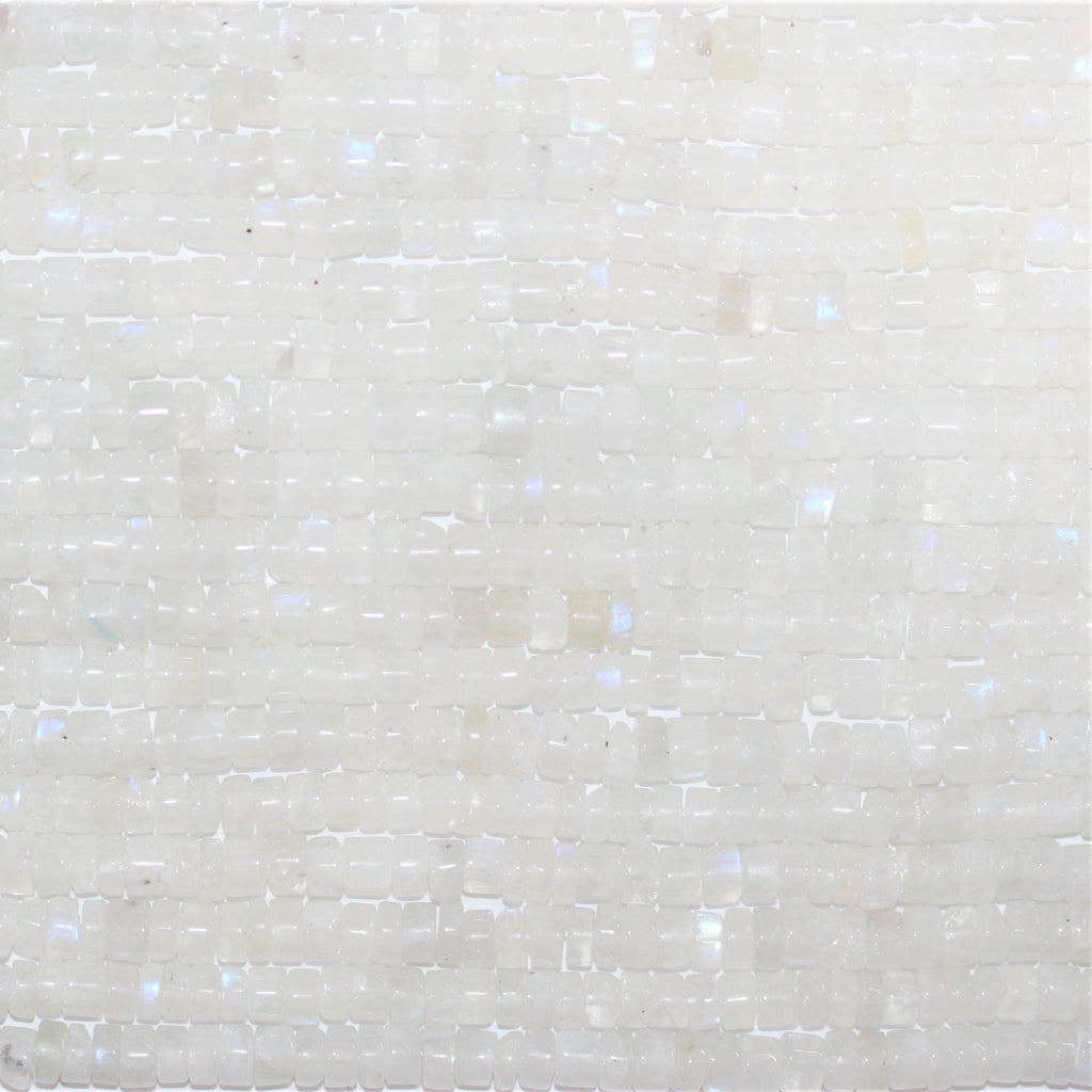 13" St Moonstone Smooth Disc Beads 6x4mm. Approx.- Strand 33cm.