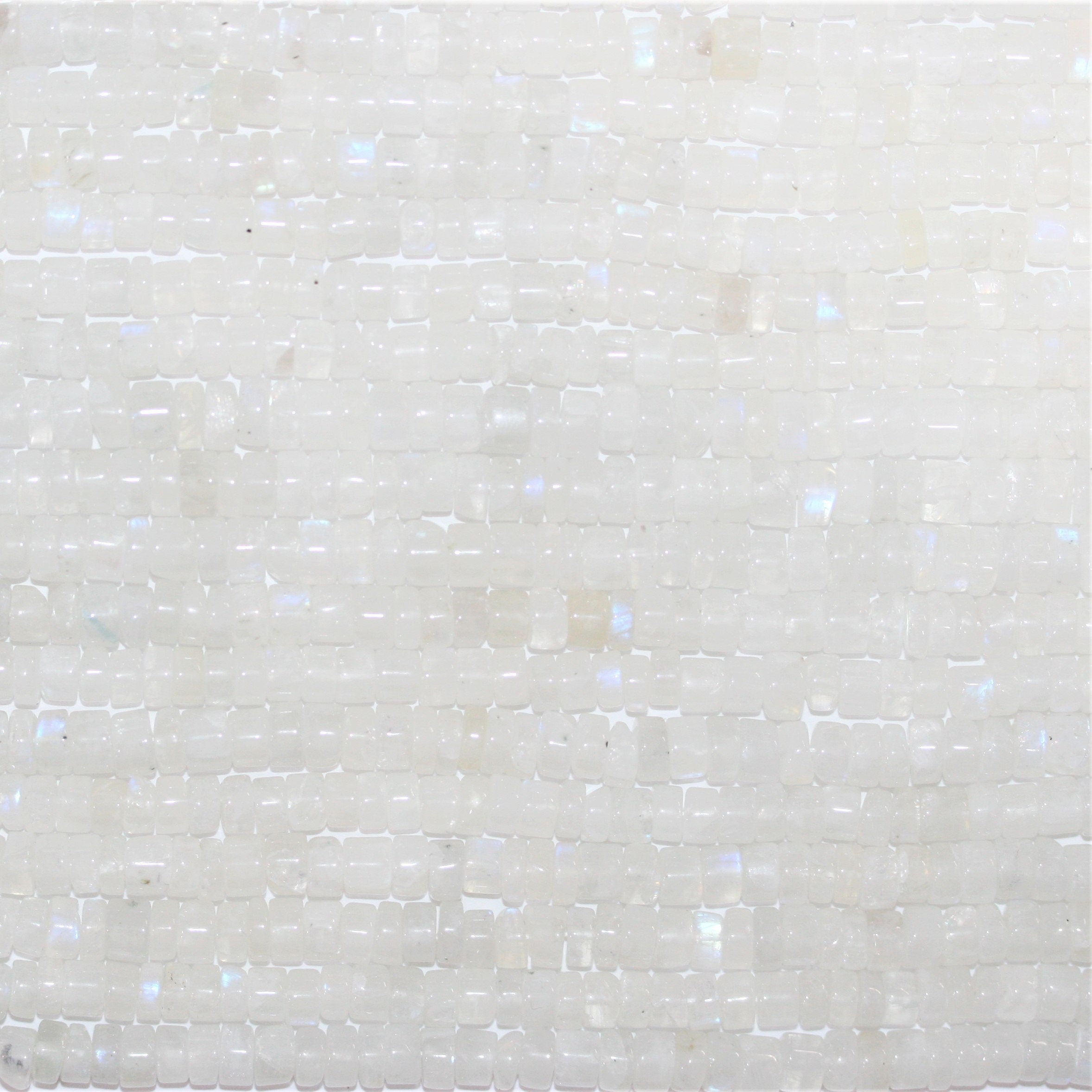 13" St Moonstone Smooth Disc Beads 6x4mm. Approx.- Strand 33cm.