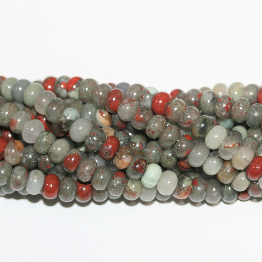 Perles rondelles lisses en héliotrope St 15" 8x5mm.- Brin 39cm.