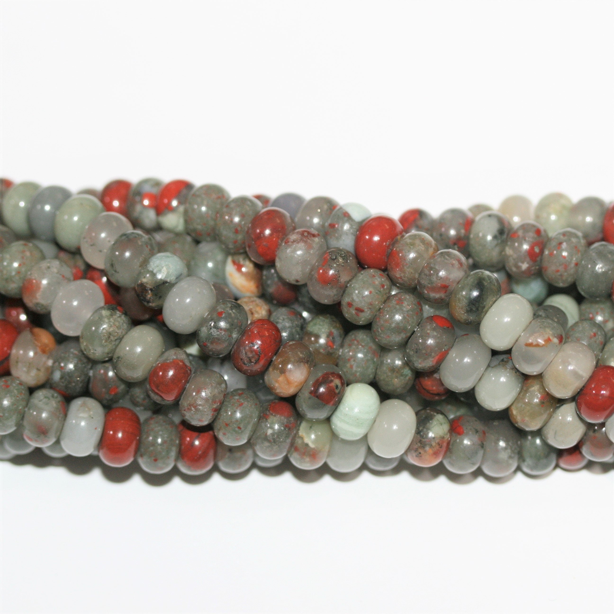 Perles rondelles lisses en héliotrope St 15" 8x5mm.- Brin 39cm.